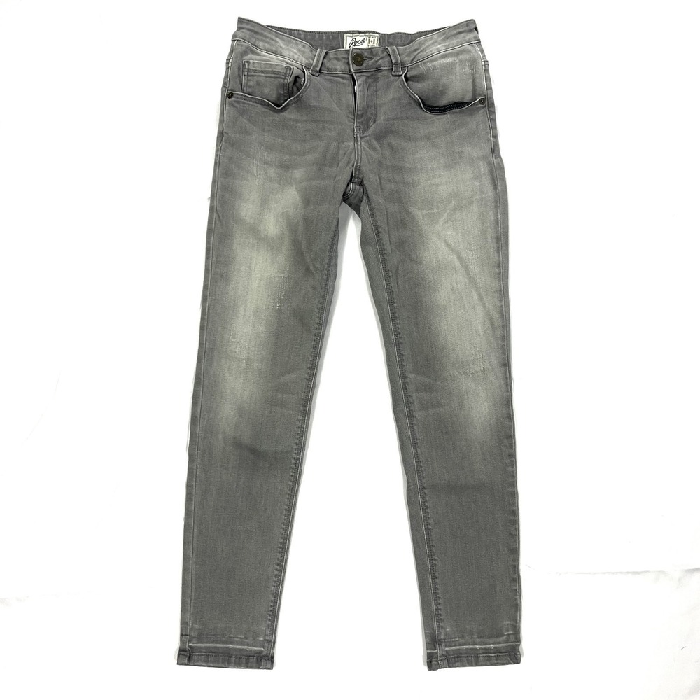 ROOTS Women's 26 Grey Faded Denim Skinny Jeans Mid Rise Stretch Slim Fit